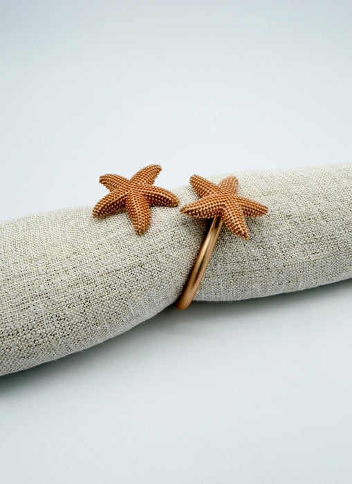 Gold Starfish Napkin Rings, set of 4