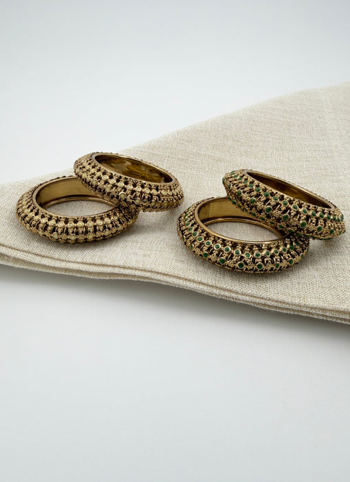 Green Java Napkin Rings, set of 4